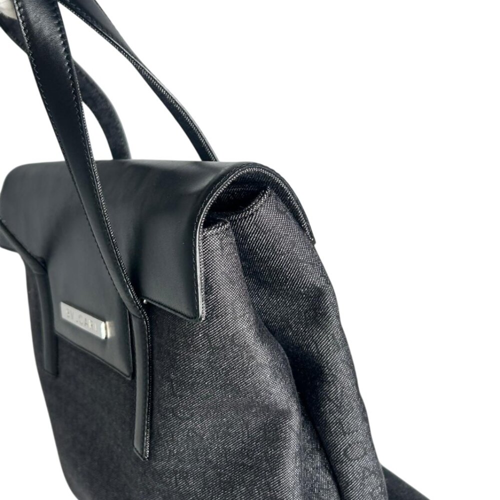 💎✨Beautiful✨💎Authentic BVLGARI Logo Mania Canvas Leather Tote Bag - Picture 6 of 16